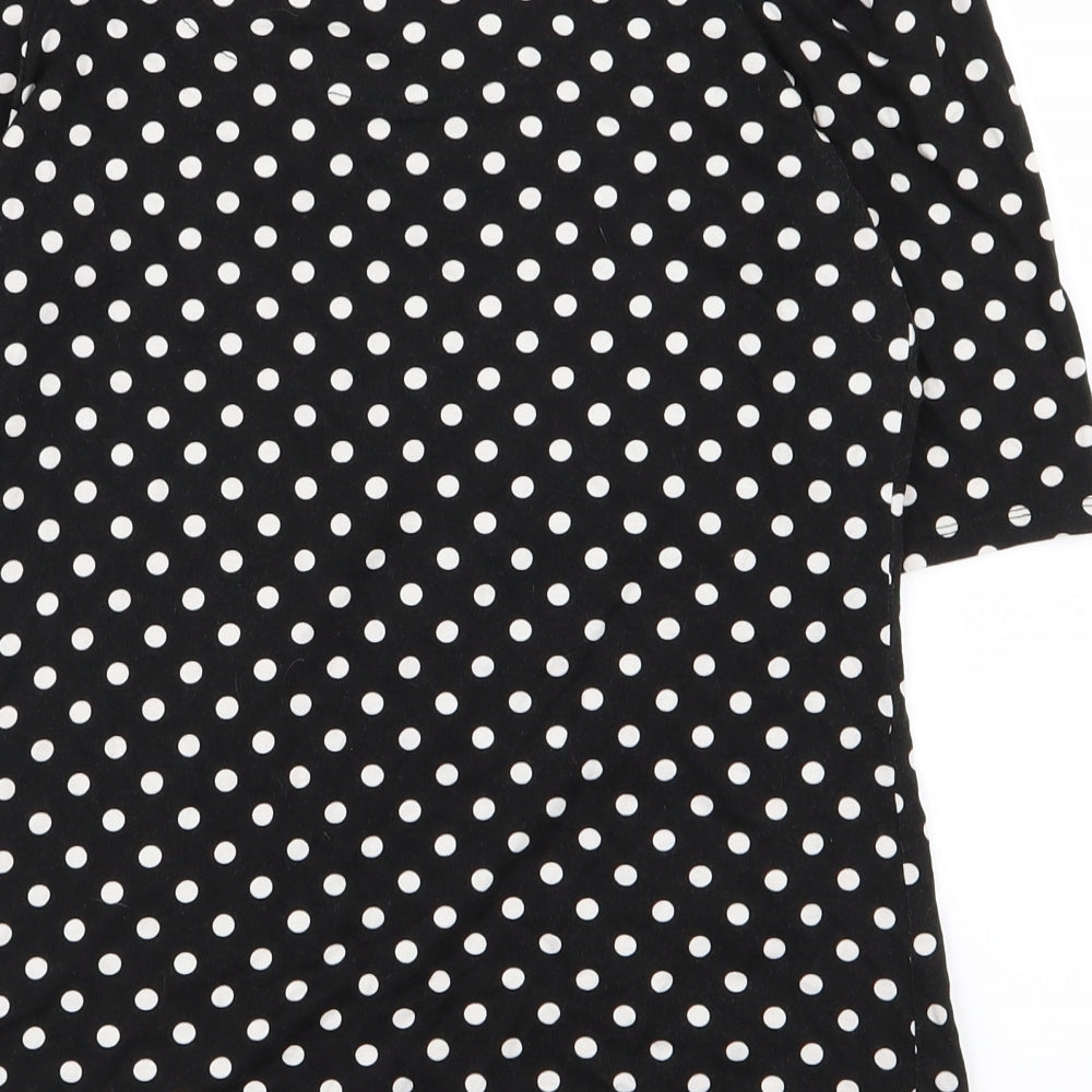 NEXT Womens Black Polka Dot Basic T-Shirt Size 8
