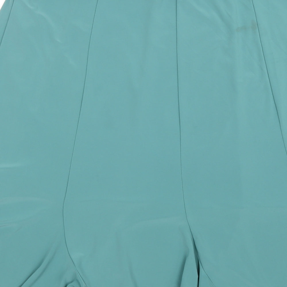 BASSINI Womens Green A-Line Skirt Size XL