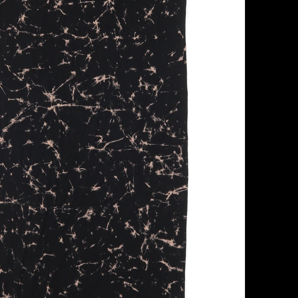 River Island Womens Black Geometric Slip Dress Size 10 - Marble Effect