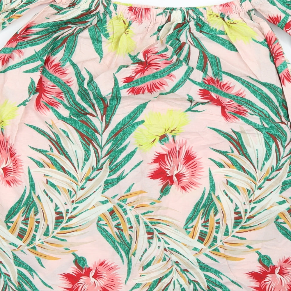 ASOS Womens Pink Floral A-Line Size 10