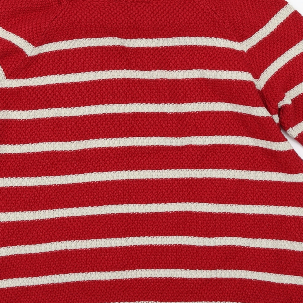 Per Una Womens Red Striped Pullover Jumper Size 10