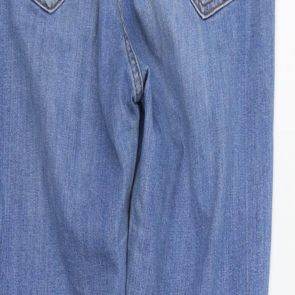 Topshop Womens Blue Straight Jeans Size M L34 in