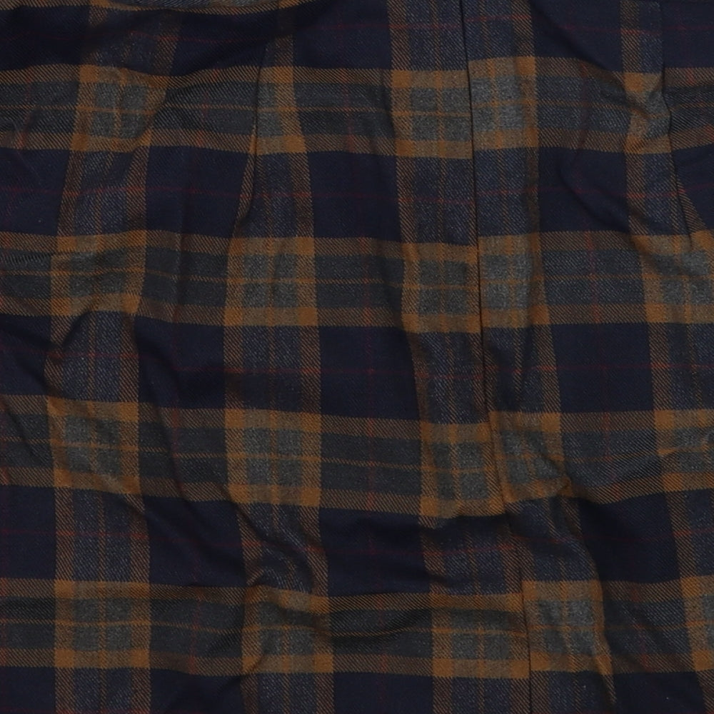 Primark Womens Blue Check A-Line Skirt Size 10