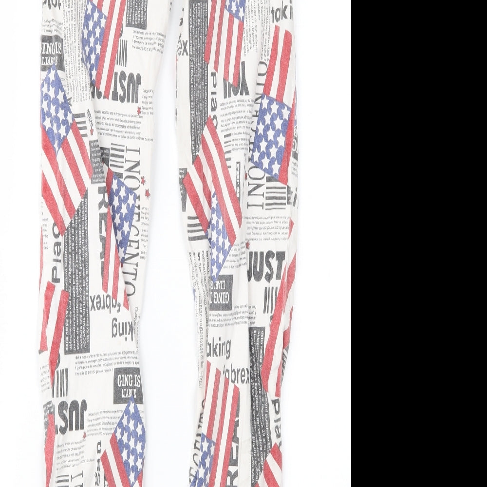 Toxik3 Womens White Geometric Denim Skinny Jeans Size 6 L29 in