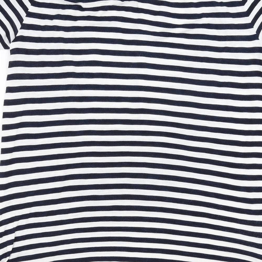 George Womens Blue Striped Basic Blouse Size 12