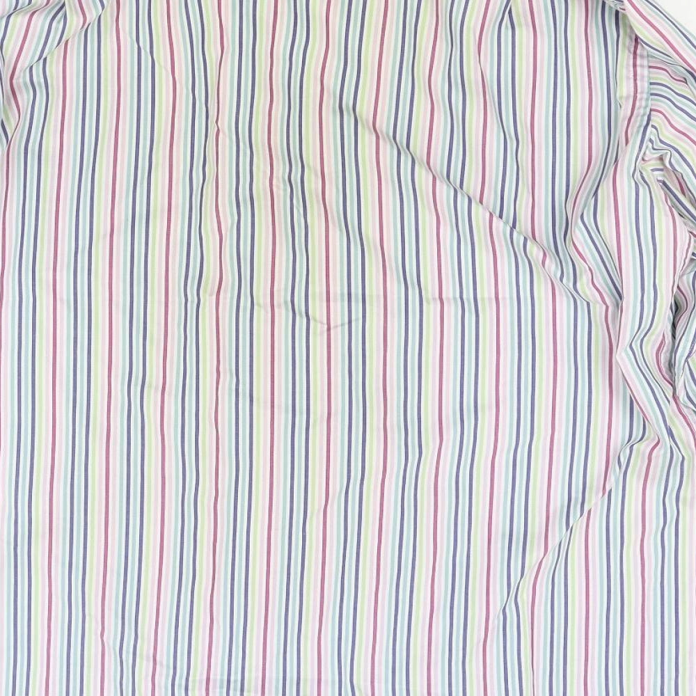 Paradigm Mens Multicoloured Striped Dress Shirt Size 16