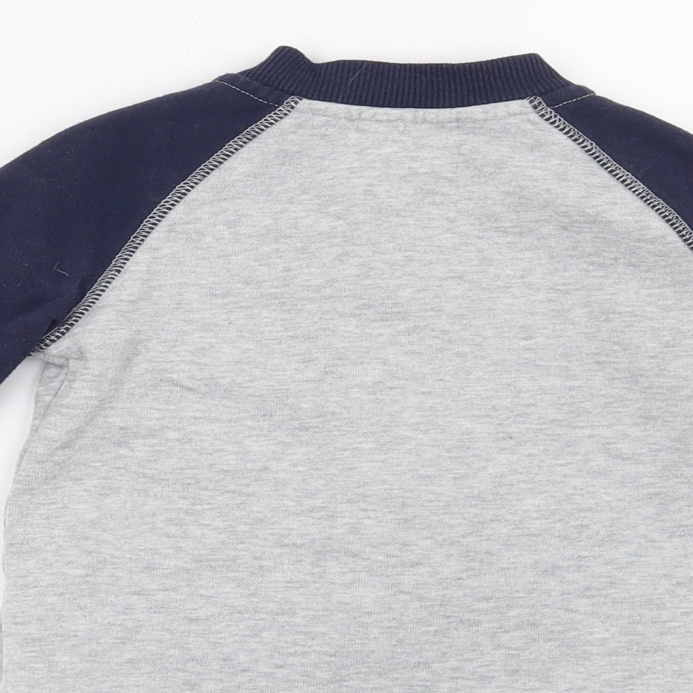 Preworn Boys Grey Full Zip Sweatshirt Size 2 Years