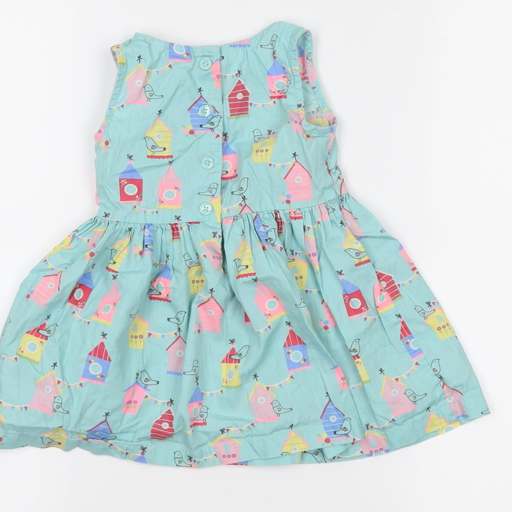 bluzoo Girls Blue Skater Dress Size 9-12 Months