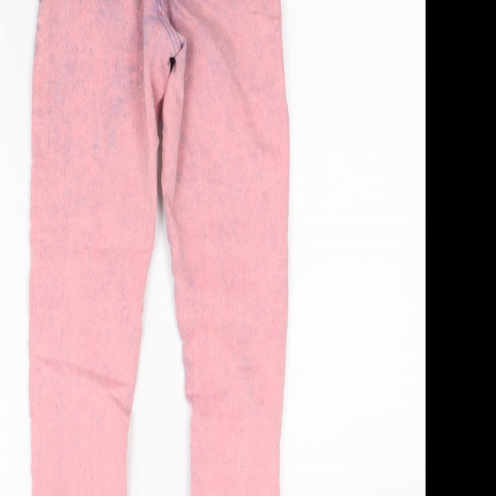 Topshop Womens Pink Denim Straight Jeans Size 26 in L28 in