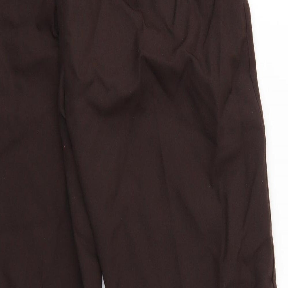 Preworn Womens Brown Trousers Size 12 L25 in - Elastic Waist
