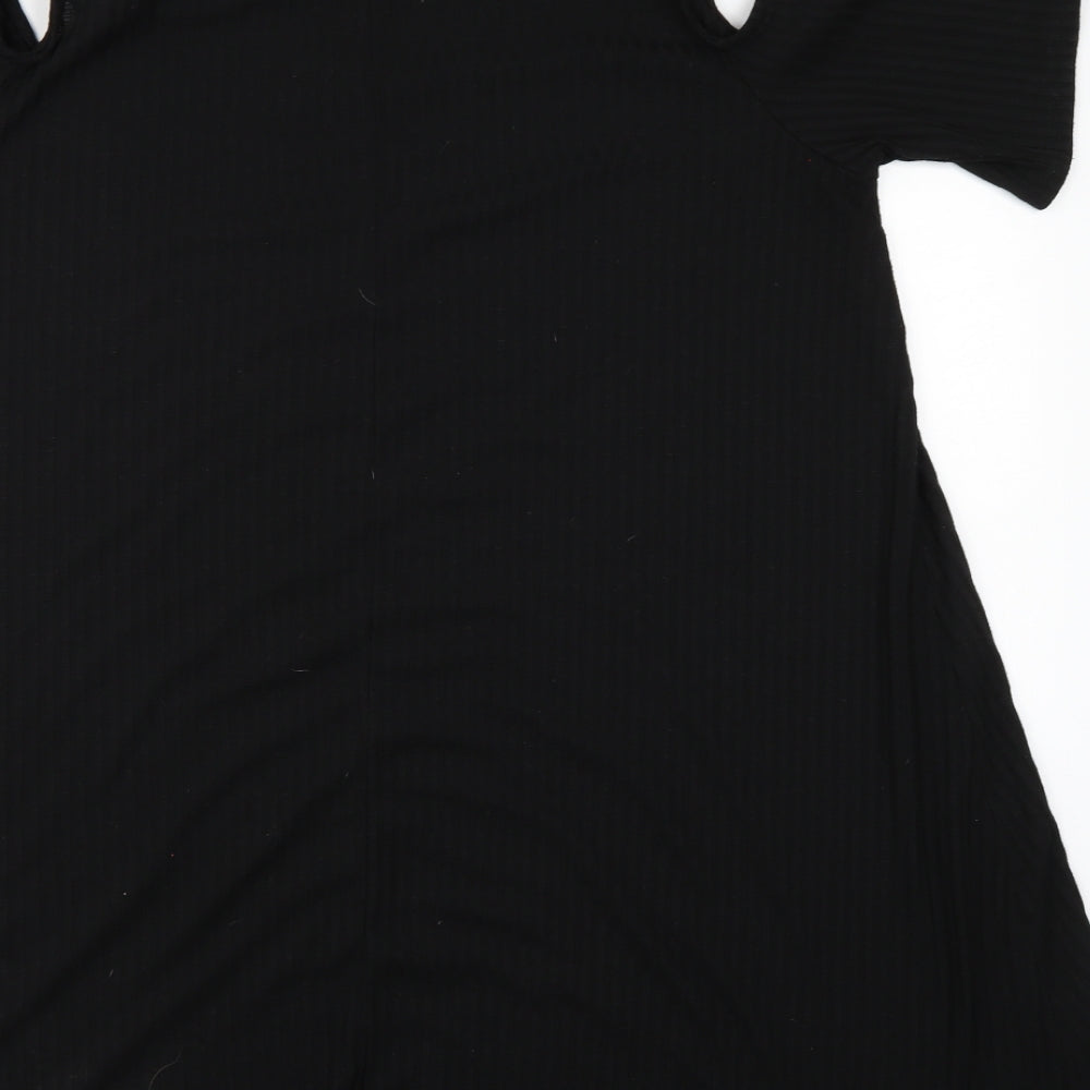 Preworn Womens Black Striped Shift