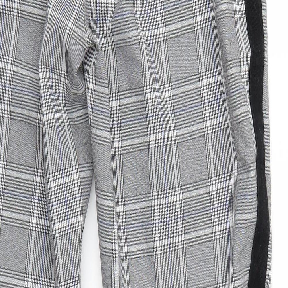 Boohoo man Mens Grey Check Trousers Size M L25 in