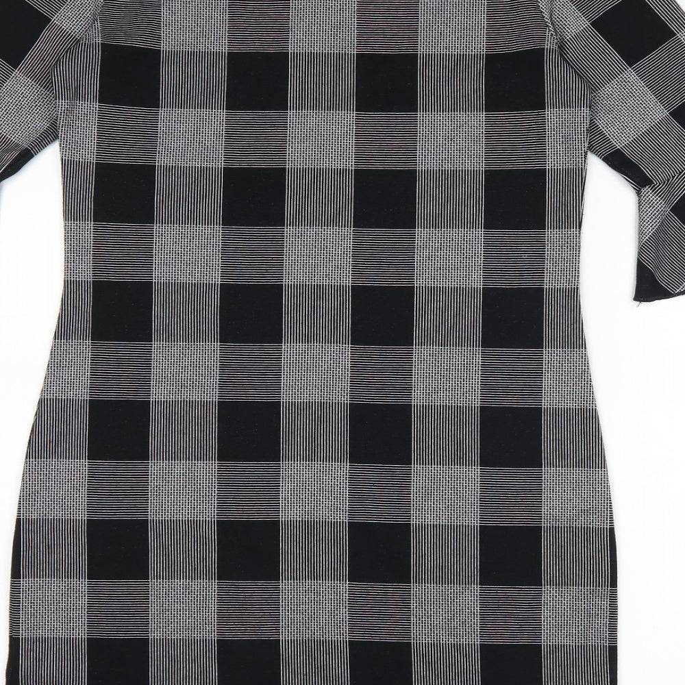 Marks and Spencer Womens Black Check Bodycon Size 10