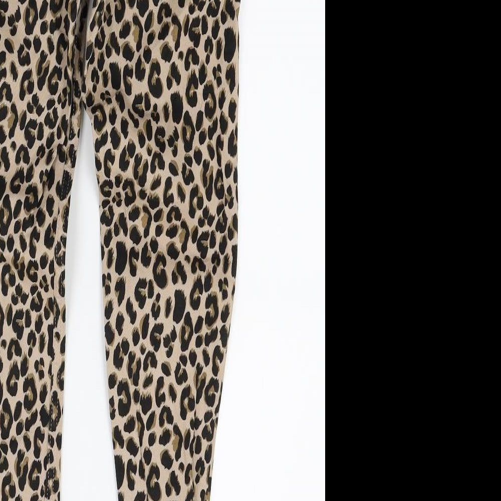 Divided Womens Brown Animal Print Denim Skinny Jeans Size 6 L26.5 in