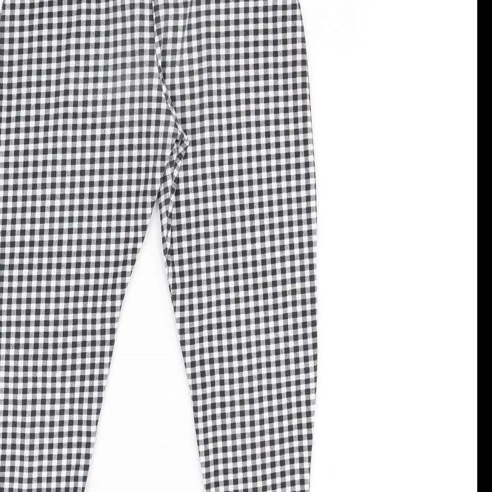 pretty little thing Womens Black Plaid Trousers Size 8 L24 in