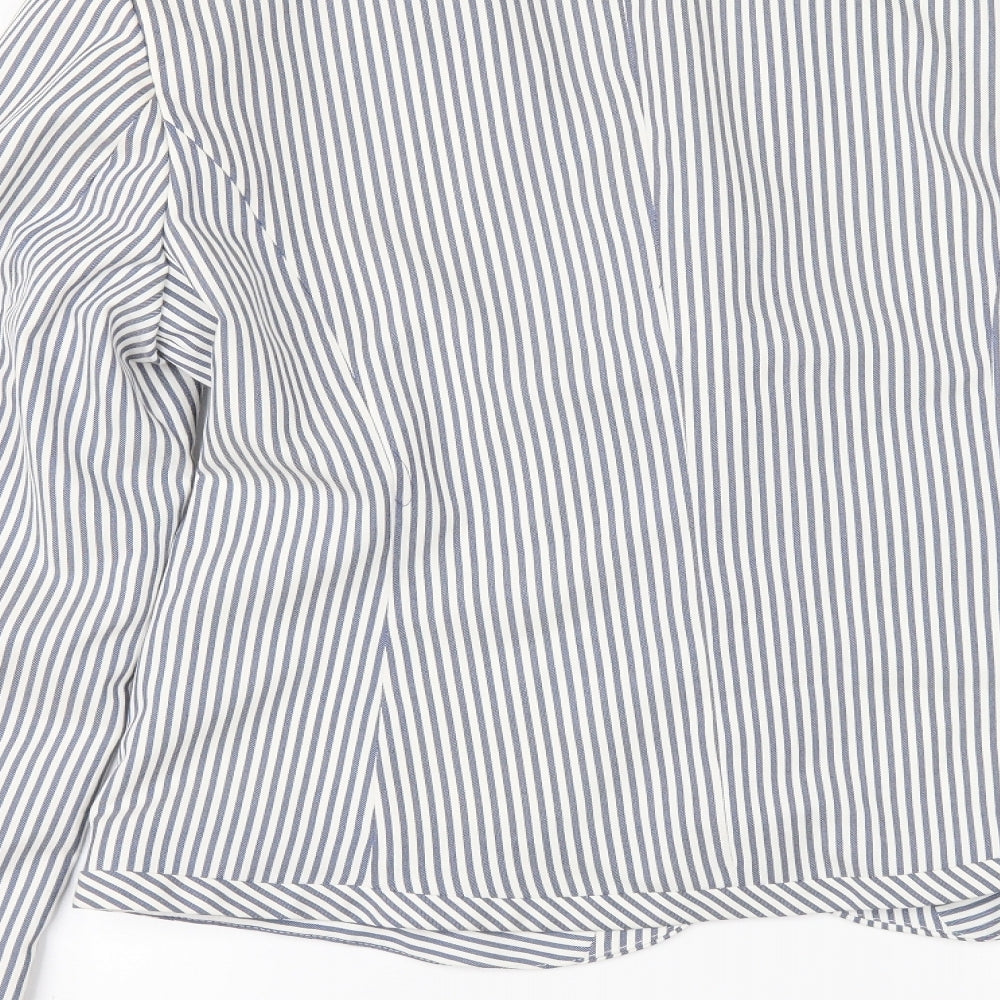 KappAhI Womens White Striped Jacket Blazer Size 12