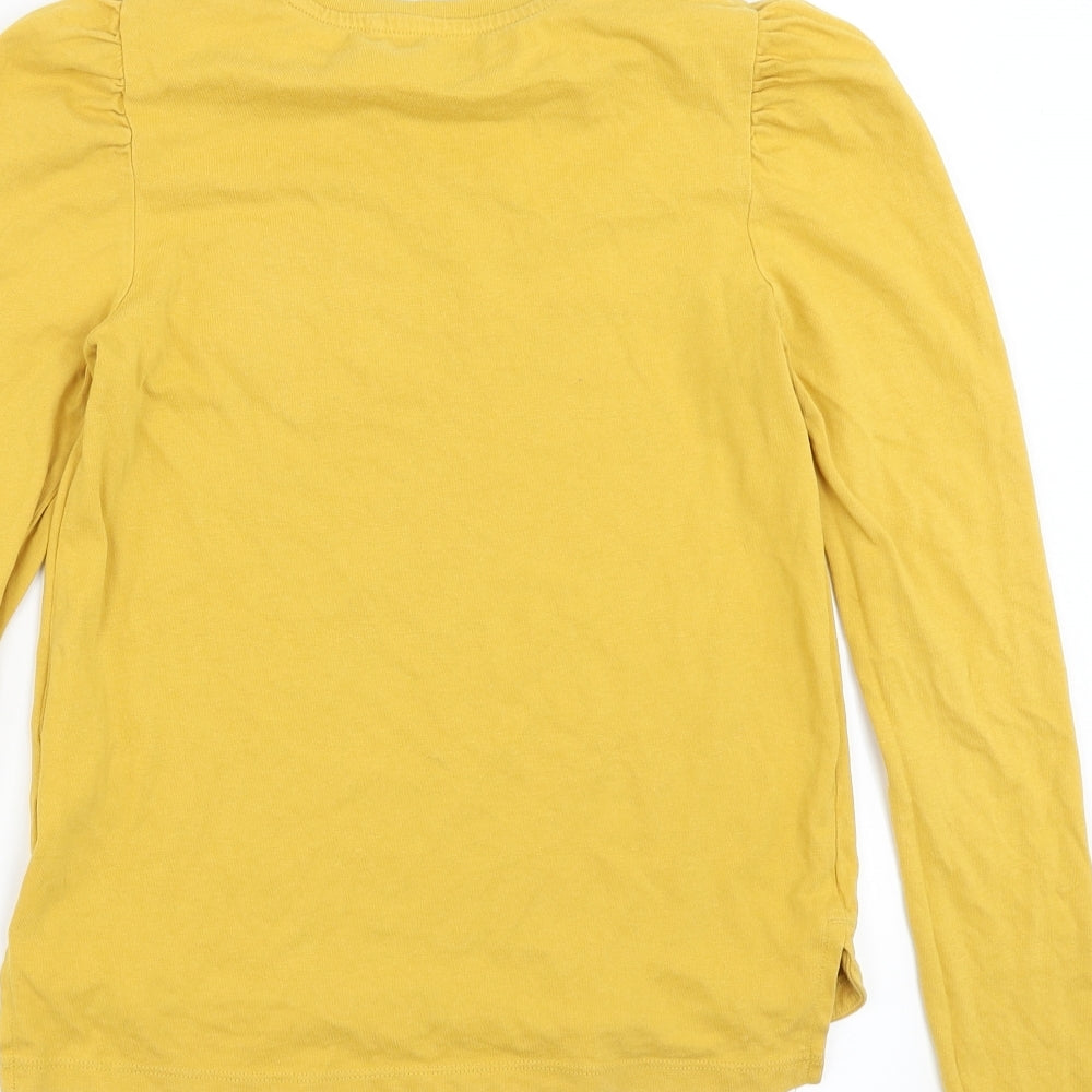 NEXT Girls Yellow Basic T-Shirt Size 11 Years - have a nice day