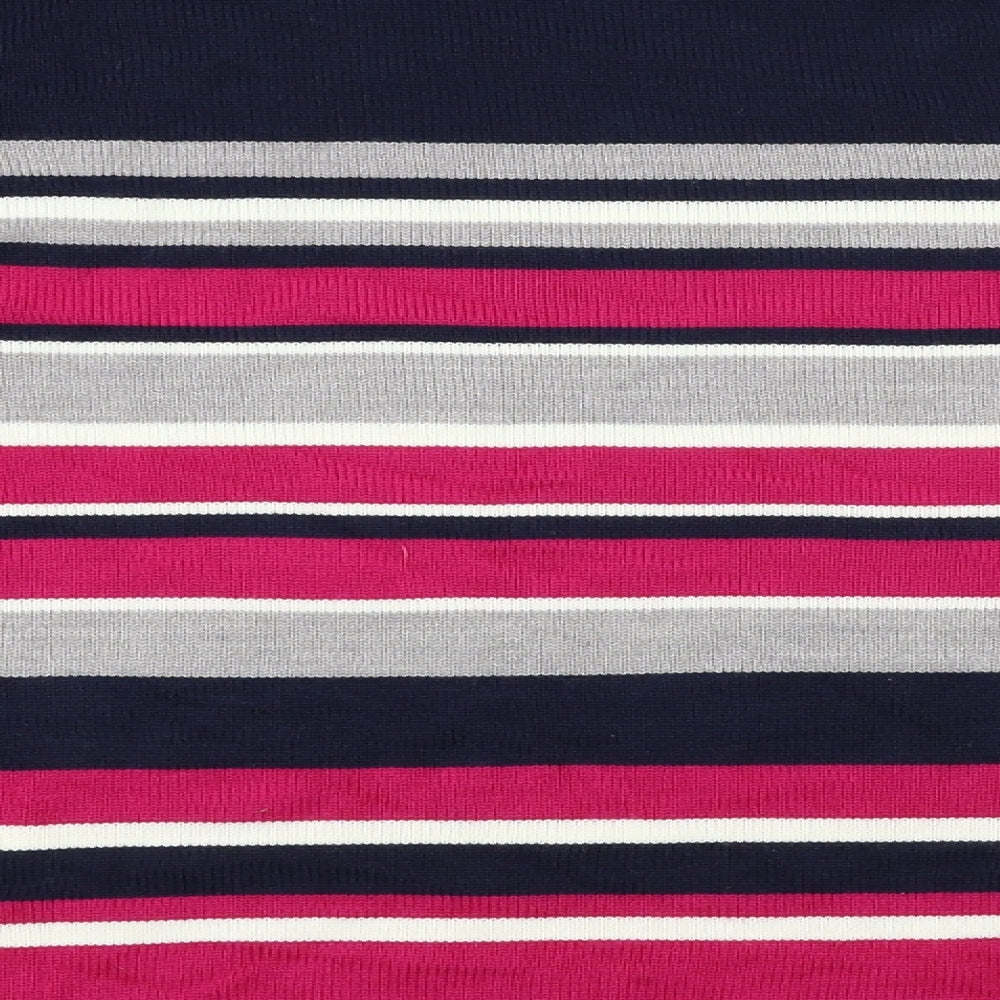 bm collection Womens Blue Striped Pullover Jumper Size S