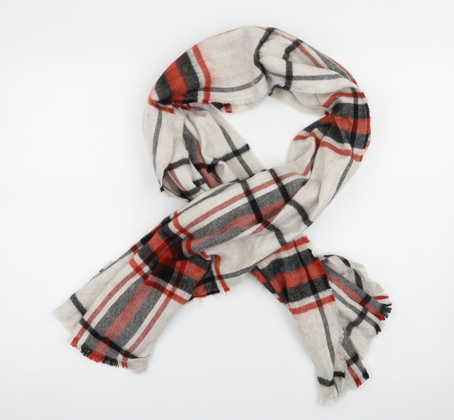 Primark Womens Ivory Striped Knit Scarf