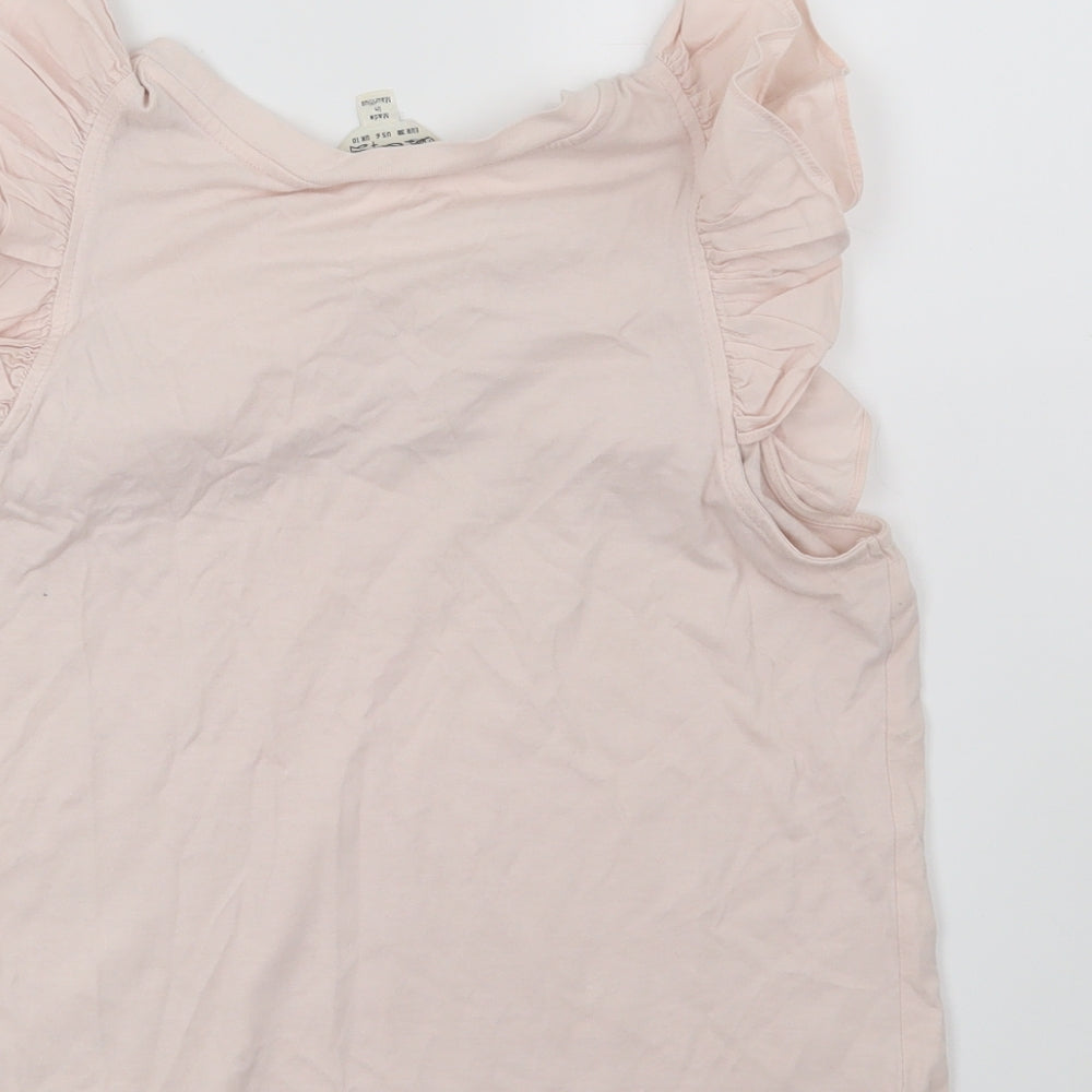 Miss Selfridge Womens Pink Basic T-Shirt Size 10