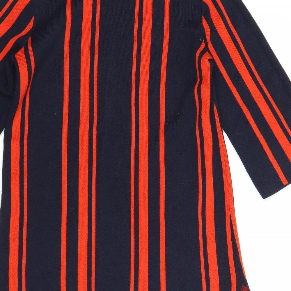 Papaya Womens Blue Striped Pullover Jumper Size S - longline