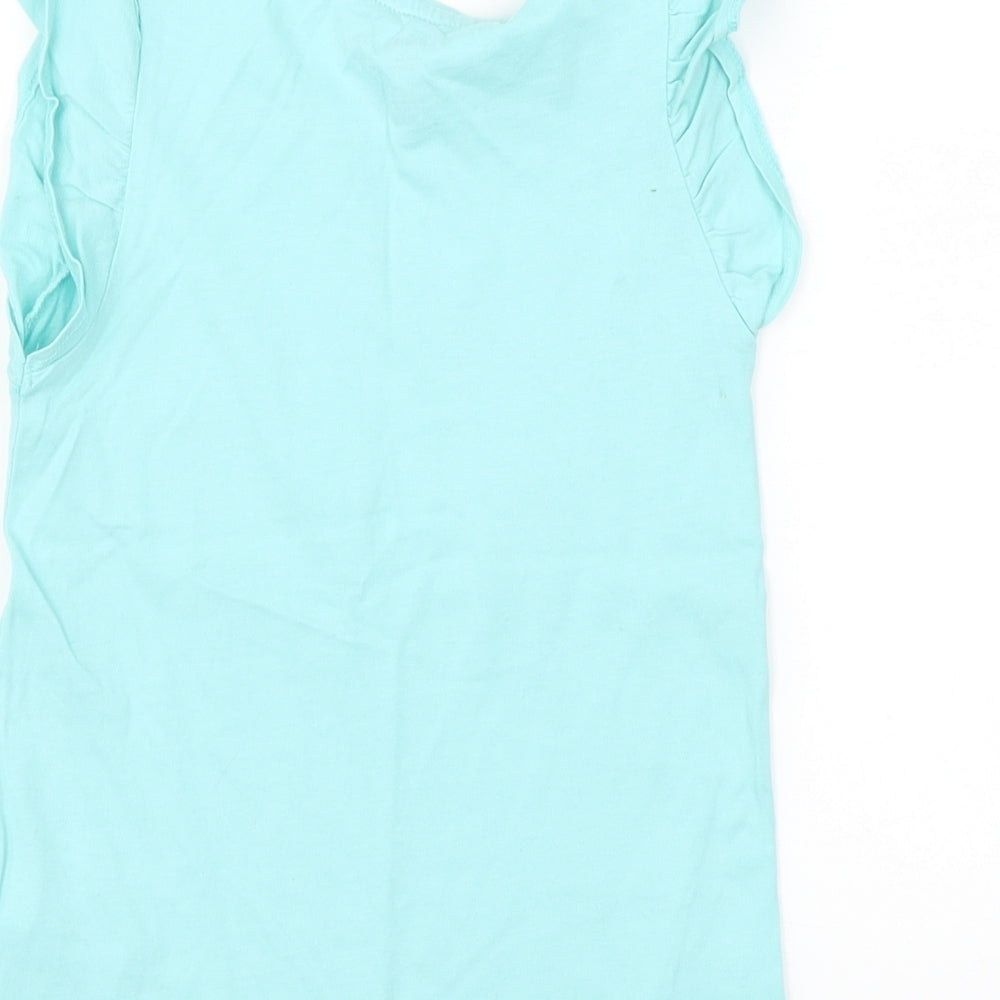 Chelsea's corner Girls Blue Basic T-Shirt Size 6-7 Years - rainbow