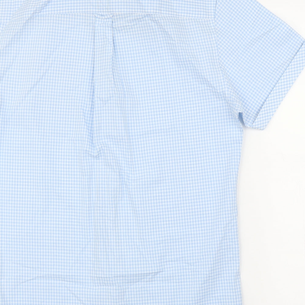 Admiral Mens Blue Check Button-Up Size S