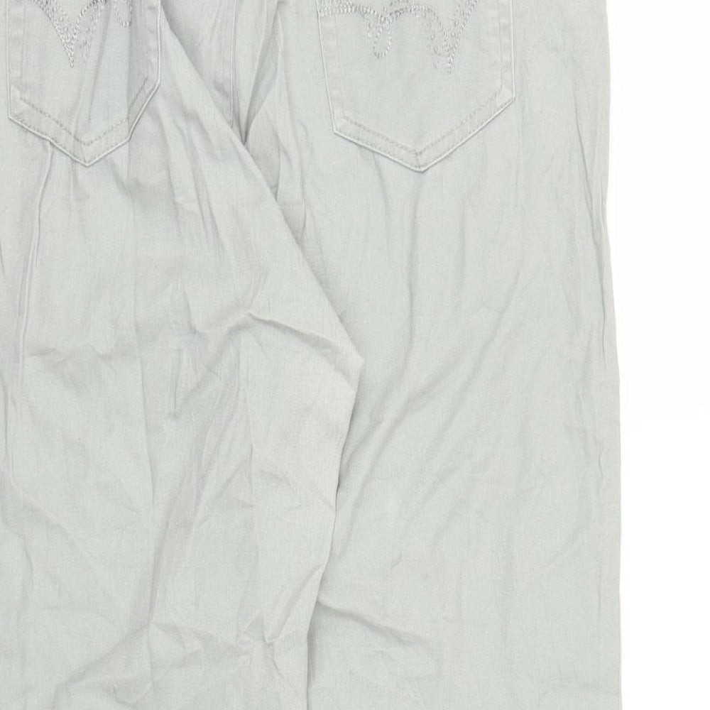 Sunbird Womens Green Floral Capri Trousers Size L L22 in