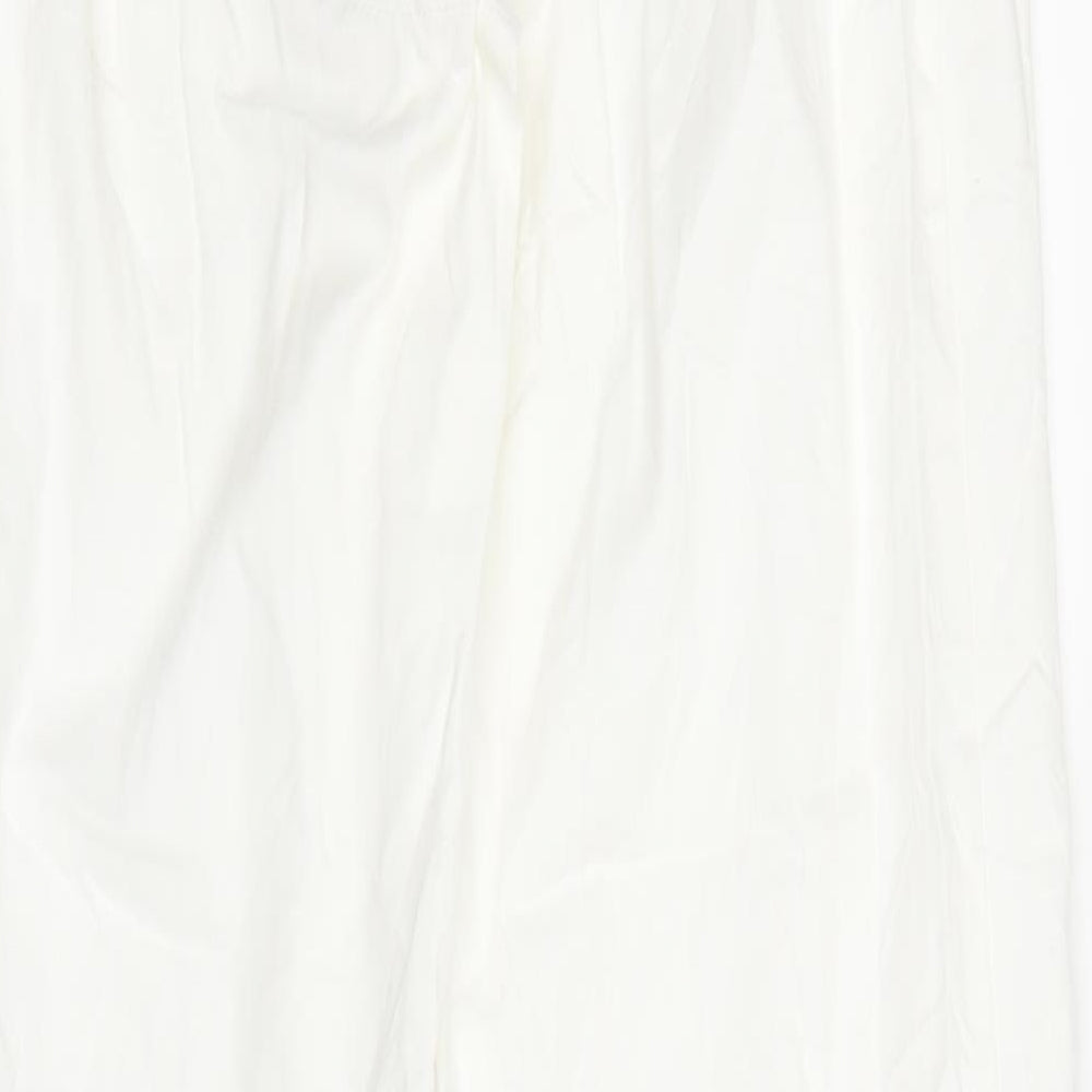 Plagg Womens White Trousers Size M L30.5 in