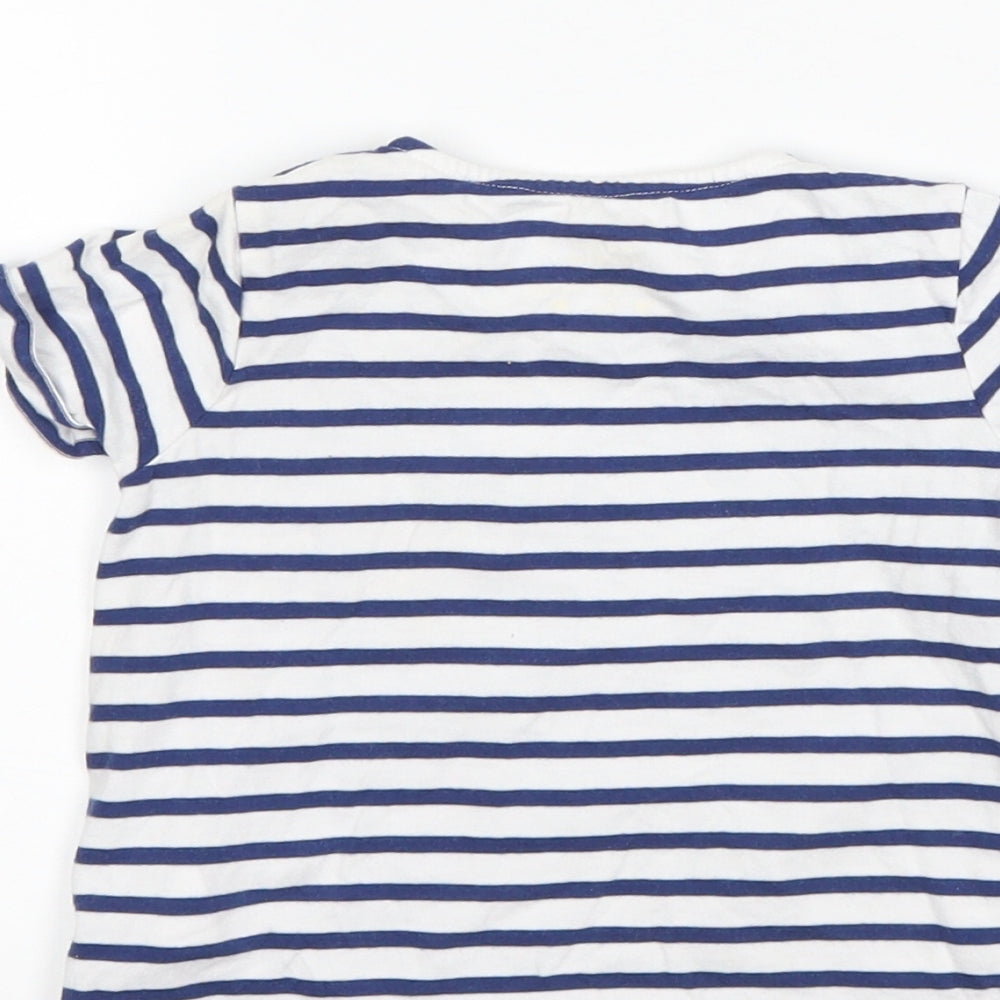 F&F Girls Blue Striped Basic T-Shirt Size 9-12 Months - pineapple