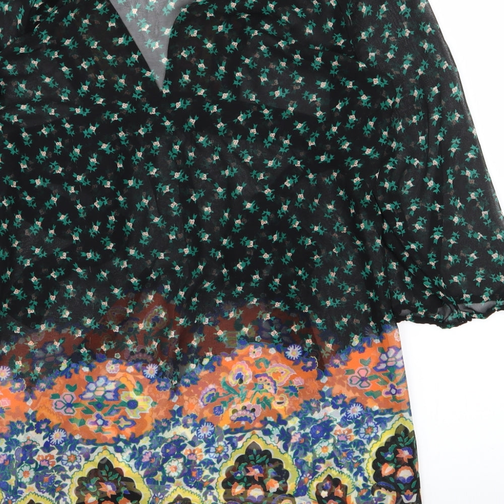 evie Womens Multicoloured Geometric Basic Blouse Size M
