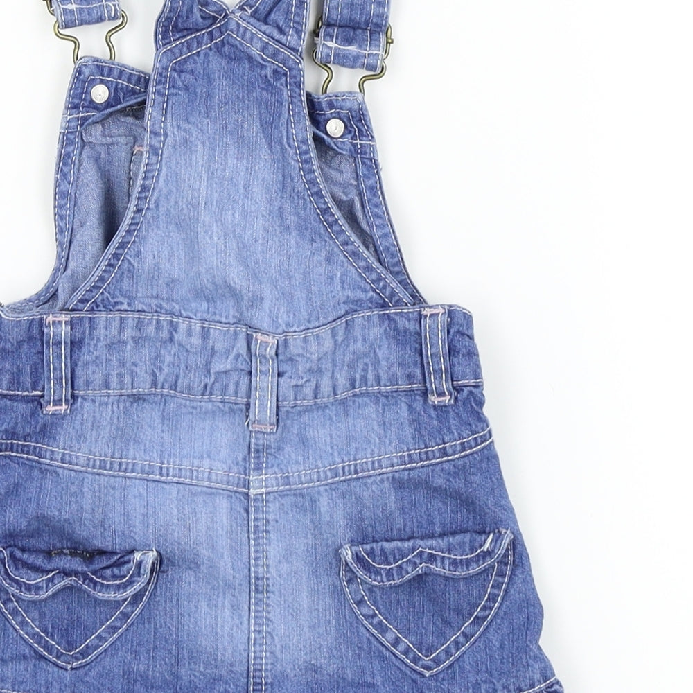 F&F Blue Pinafore/Dungaree Dress Size 12-18 Months