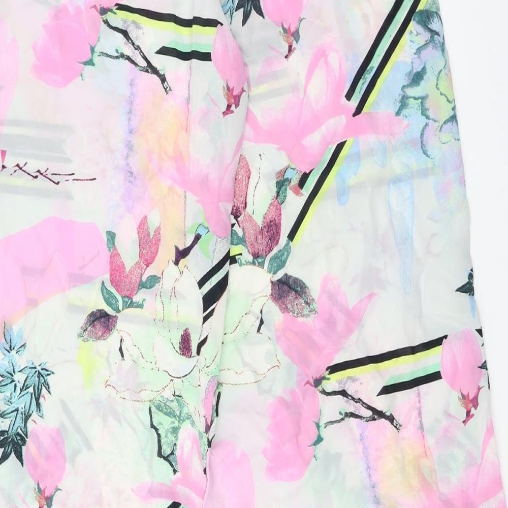 River Island Womens Pink Floral Trousers Size 6 L29 in