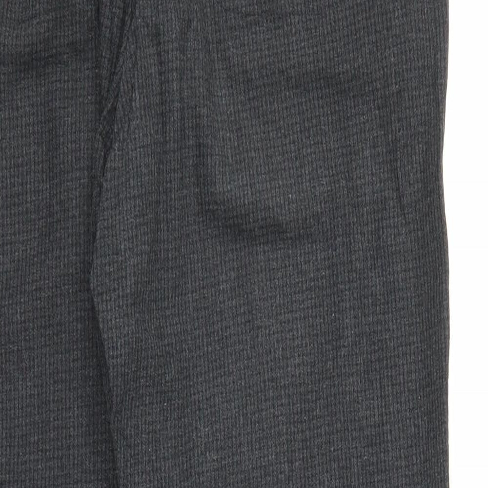 SOFT GREY Womens Grey Check Capri Trousers Size 10 L25 in