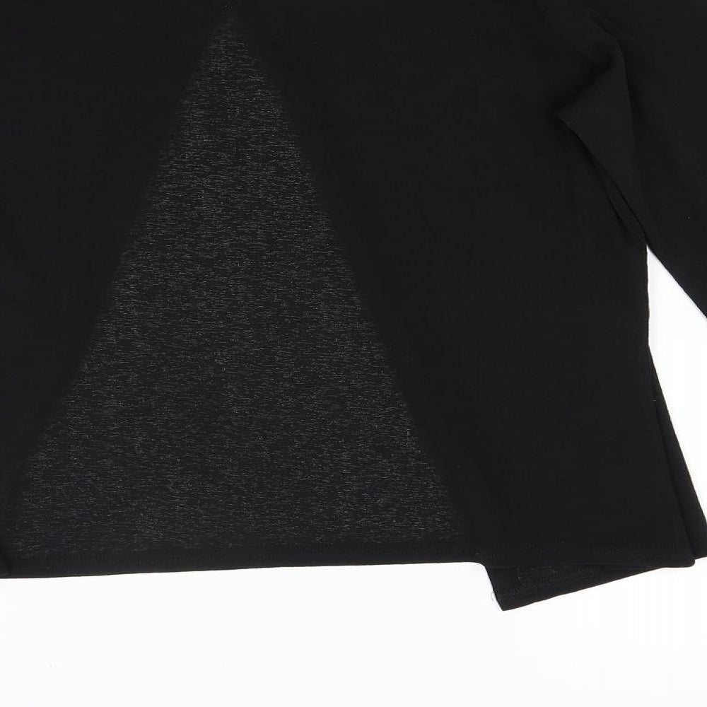 New Look Womens Black Wrap Blouse Size 14