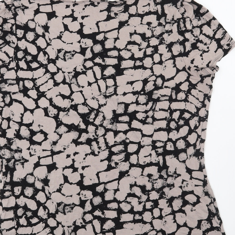 Marks and Spencer Womens Brown Geometric Basic Blouse Size 12