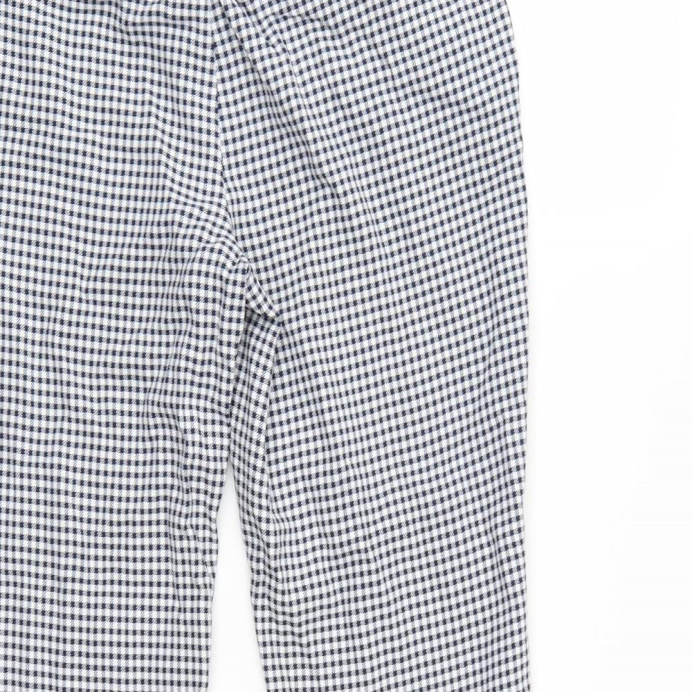 Dorothy Perkinsth Womens Blue Herringbone Cropped Trousers Size 10 L23 in