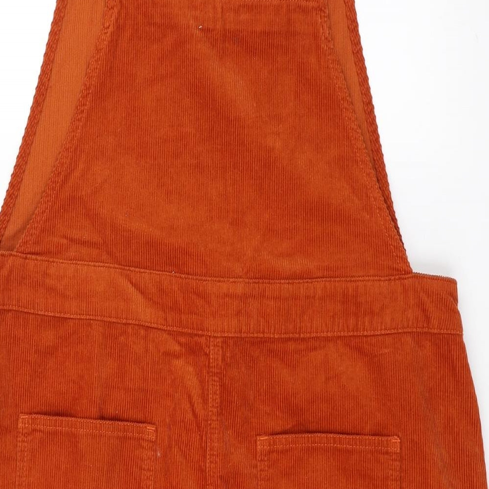 Sainsburys Womens Orange Corduroy Pinafore/Dungaree Dress Size 18