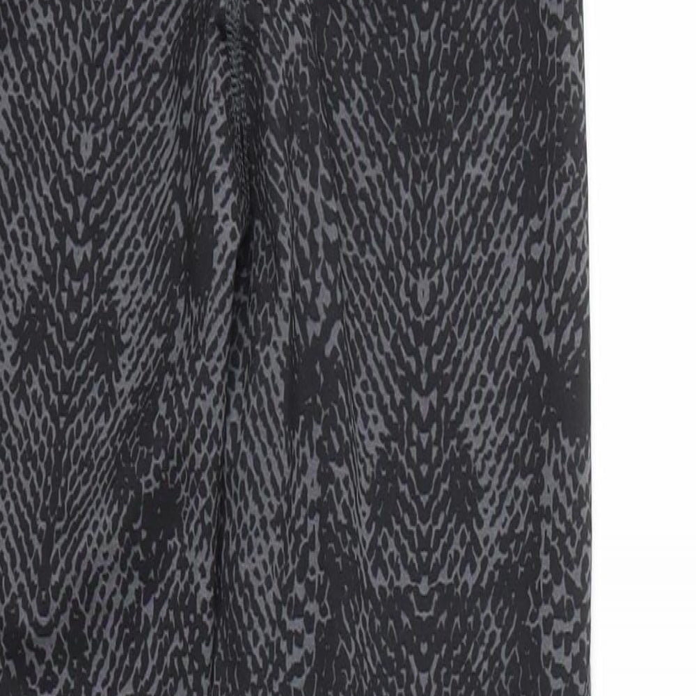 H&M Womens Black Animal Print Capri Trousers Size XS L24 in - Stretch waistband