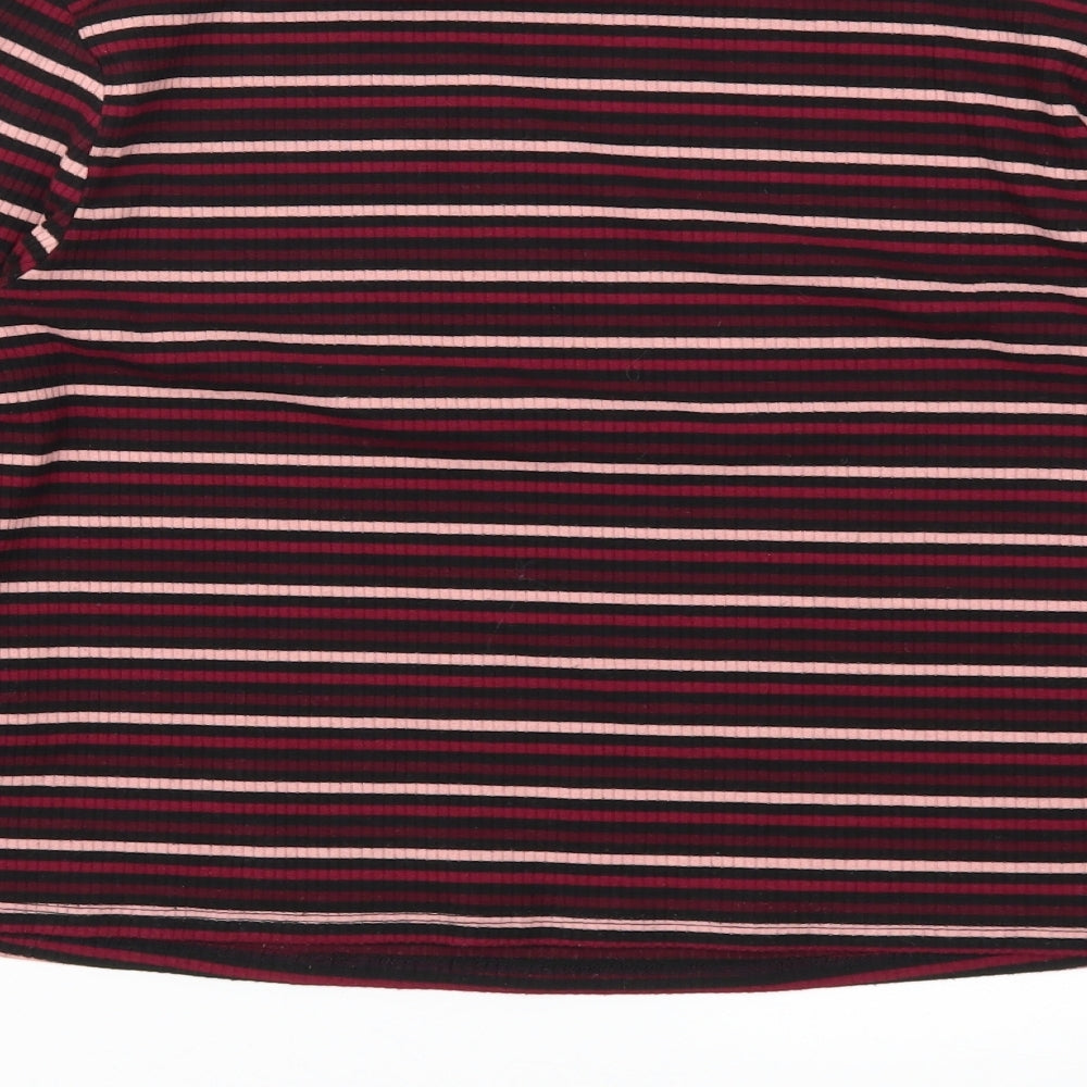 Primark Womens Red Striped Basic T-Shirt Size XL
