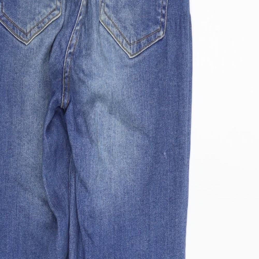 Quiz Womens Blue Straight Jeans Size 8 L26 in - flowers