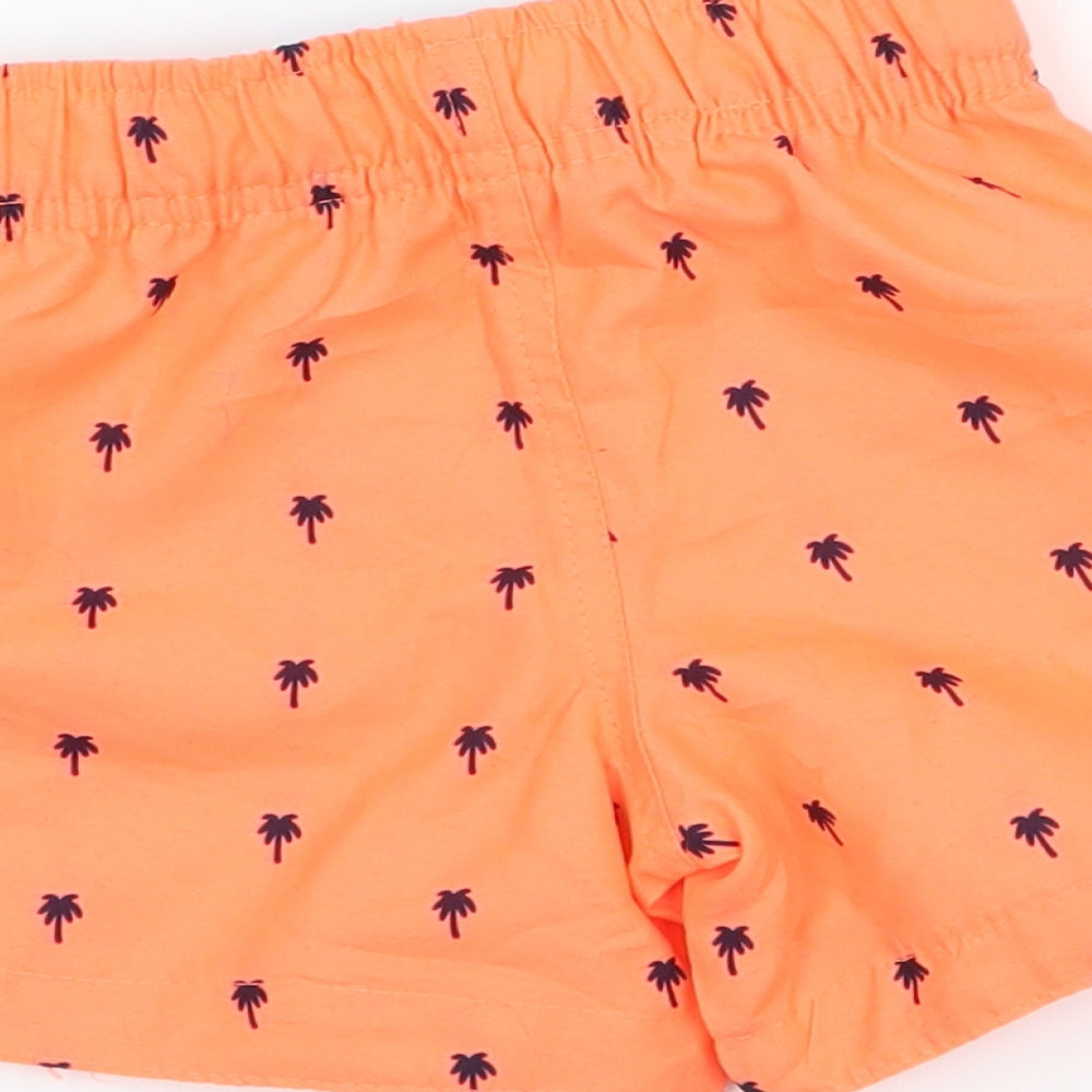 Primark Boys Orange Geometric Cropped Trousers Size 12-18 Months - Palm Trees