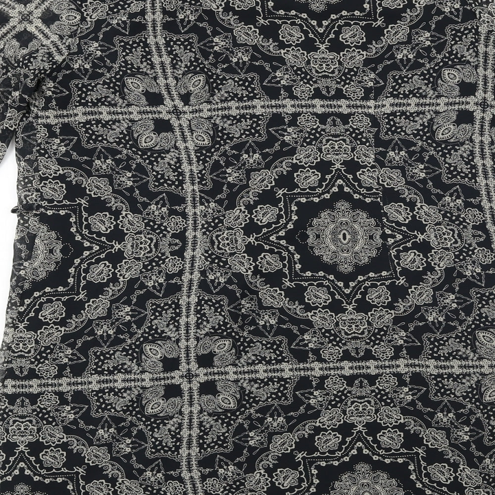 Atmosphere Womens Black Fair Isle A-Line Size 10