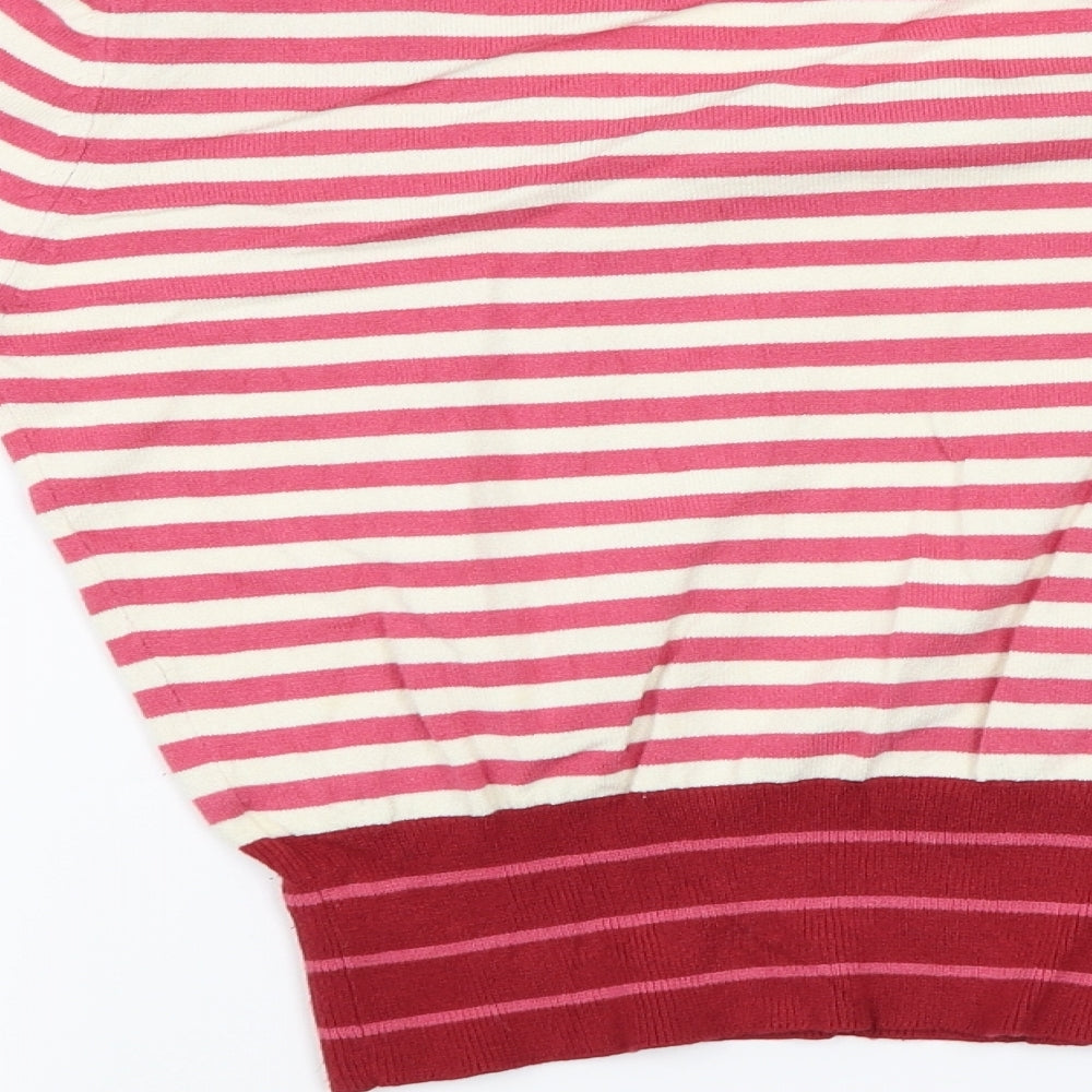 Marks and Spencer Womens Pink Striped Pullover Jumper Size 12