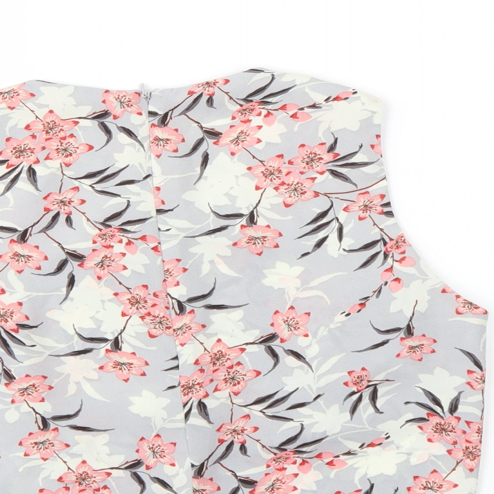 Miss Selfridge Womens Multicoloured Floral Wrap Blouse Size 8