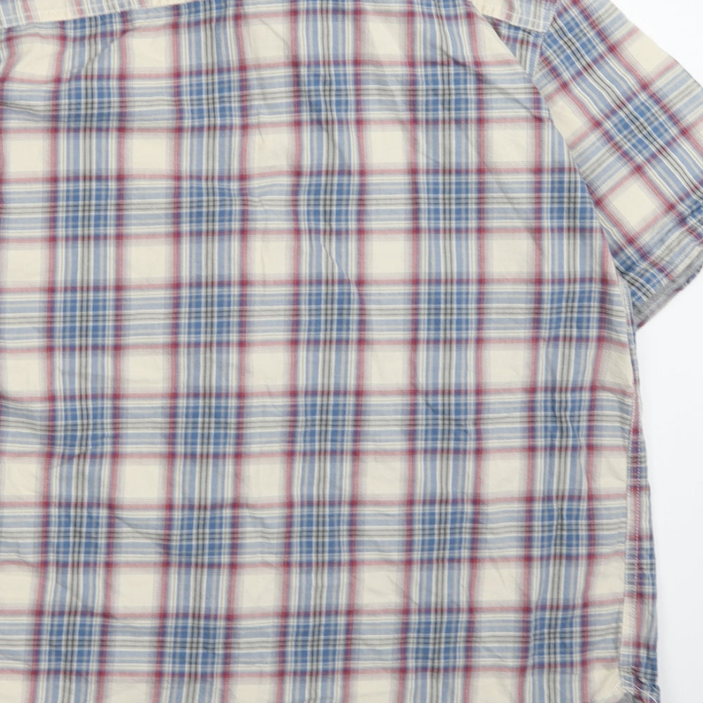 Boston crew Womens Blue Check Basic Button-Up Size XL
