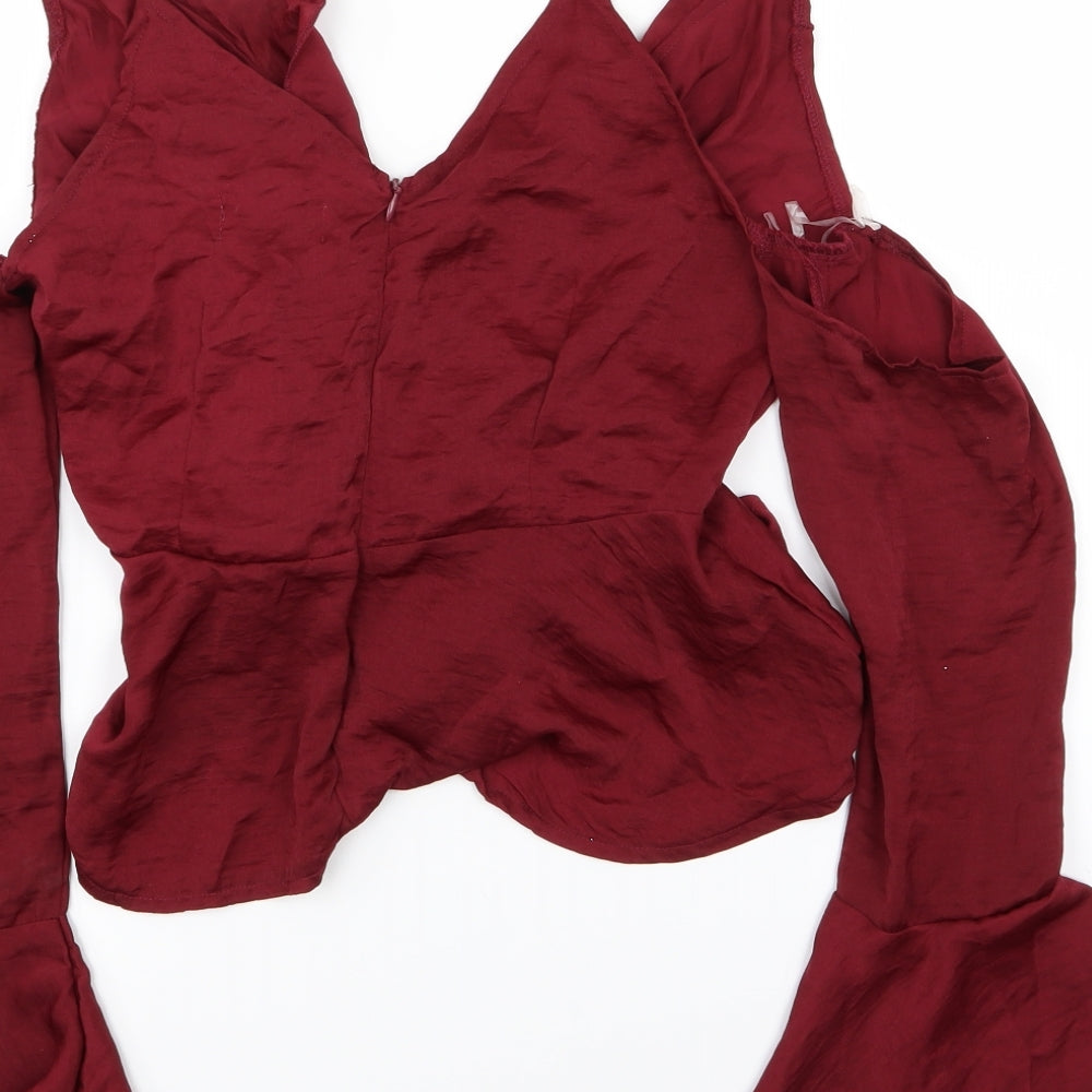 In the Style Womens Red Basic T-Shirt Size 10