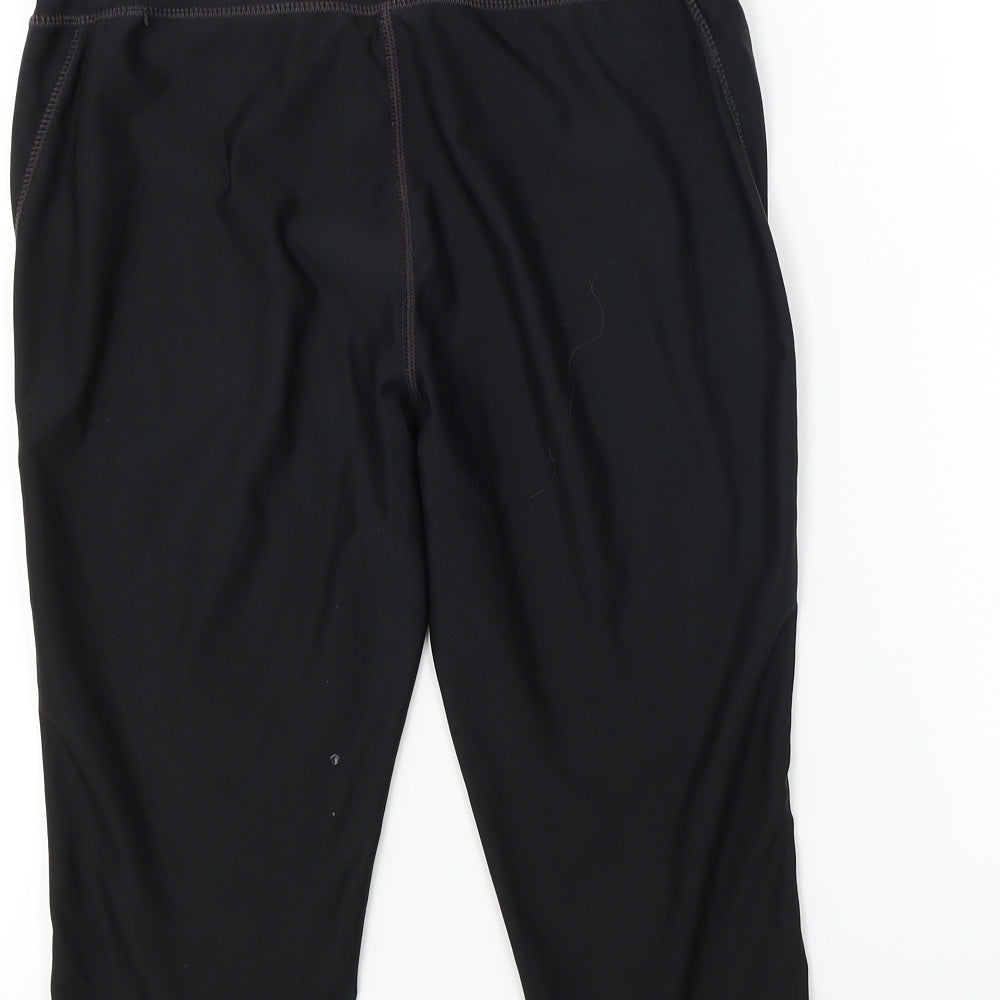 authentic works Womens Black Cropped Leggings Size S