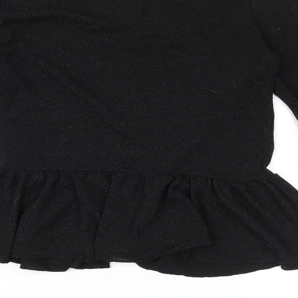 Divided Womens Black Knit Basic Blouse Size XS