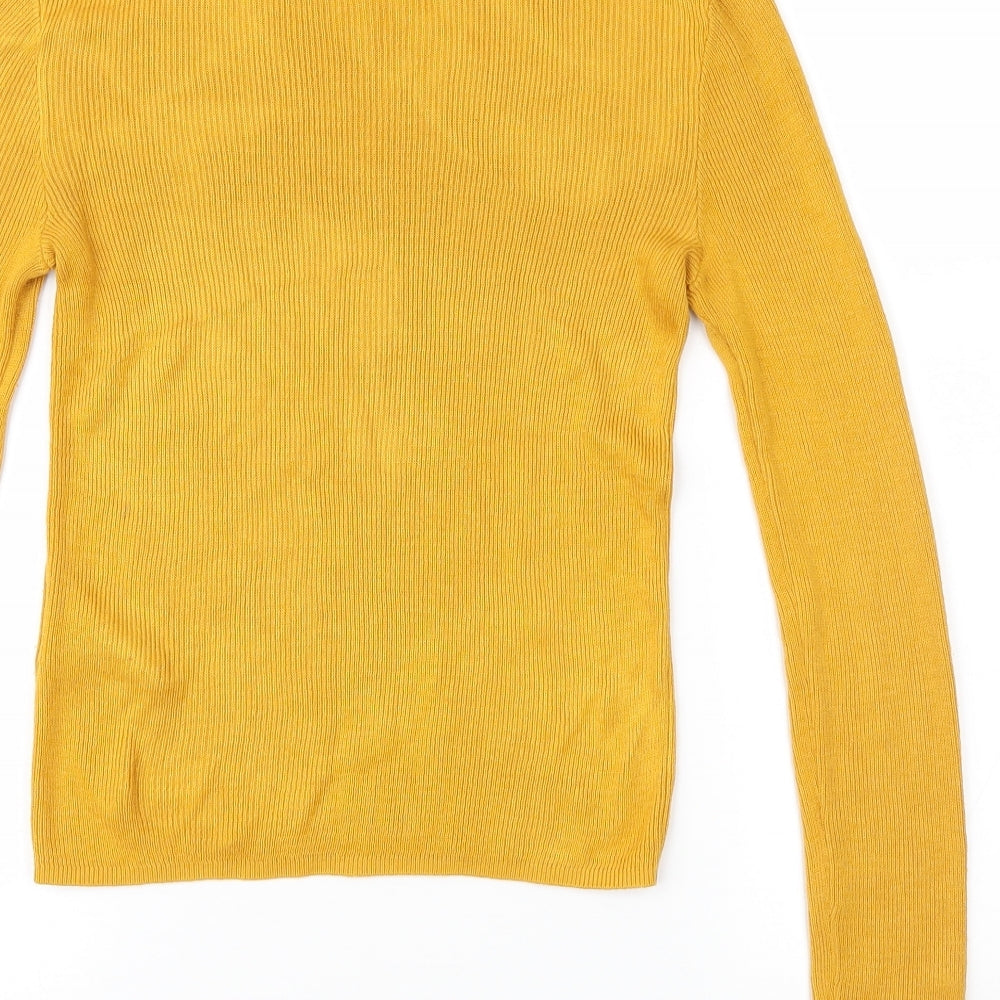 Divided Womens Yellow Knit Pullover Jumper Size S